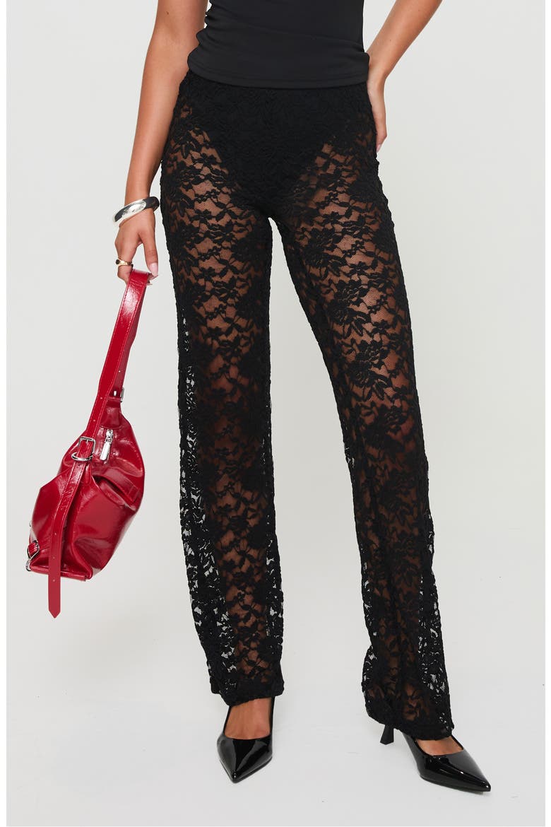 Peru Lace Pants, Main, color, BLACK