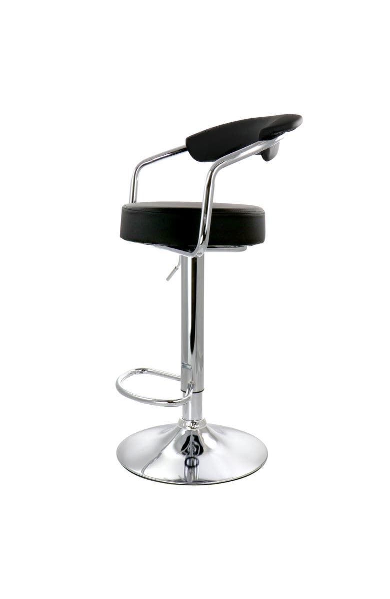 Elama 2 Piece Faux Leather Retro Adjustable Bar Stool, Alternate, color, Black
