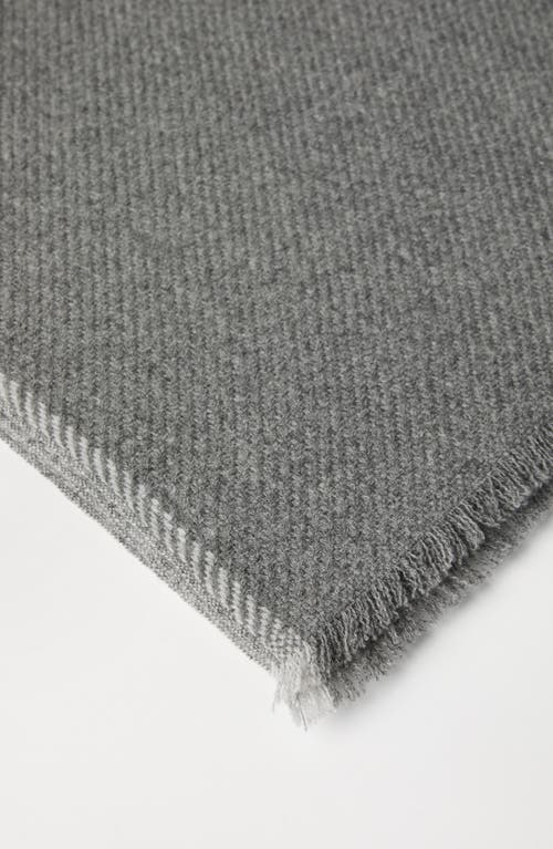 Brunello Cucinelli Cashmere Diagonal Scarf In Medium Grey