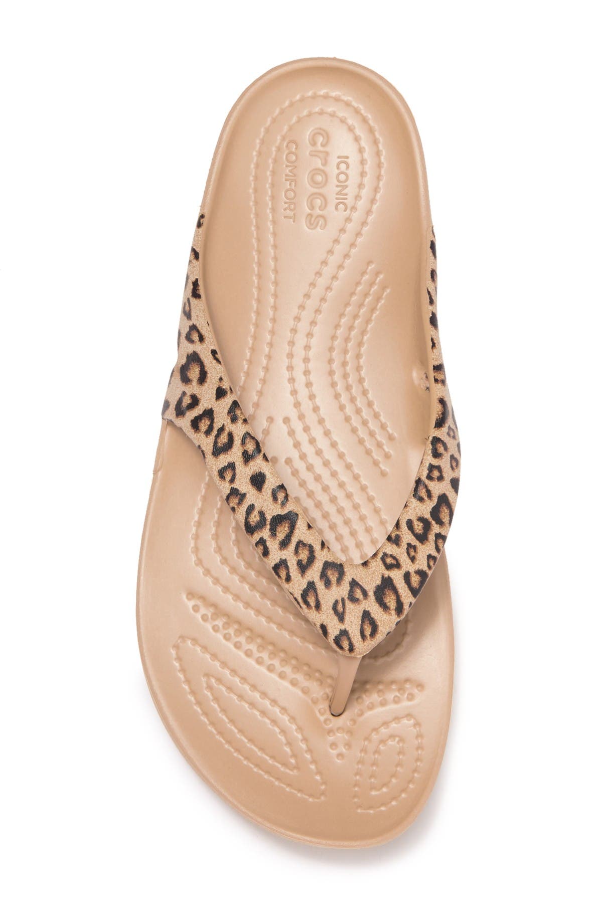 CROCS Kadee II Leopard Flip Flop Sandal, Alternate, color, Lpd/Gld