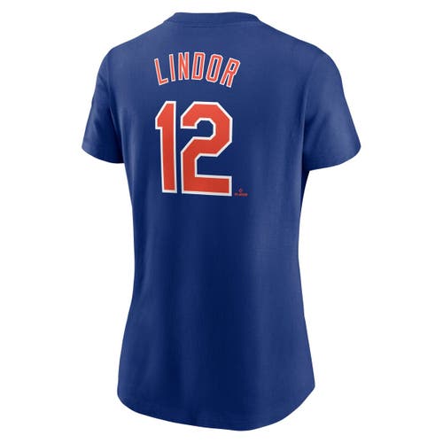Nike Women's Francisco Lindor Royal New York Mets Fuse Name Number T-shirt In Royal