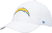 '47 Men's '47 White Los Angeles Chargers Clean Up Adjustable Hat