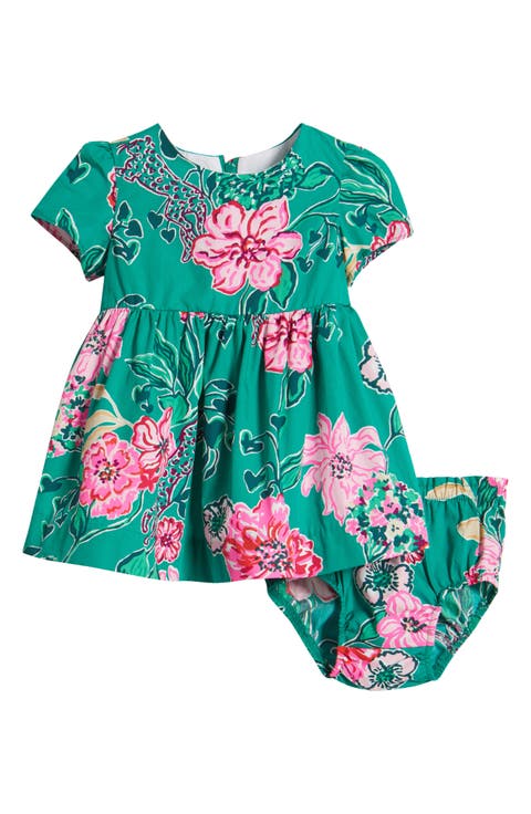 Kelce Floral Puff Sleeve Cotton Dress & Bloomers (Baby)