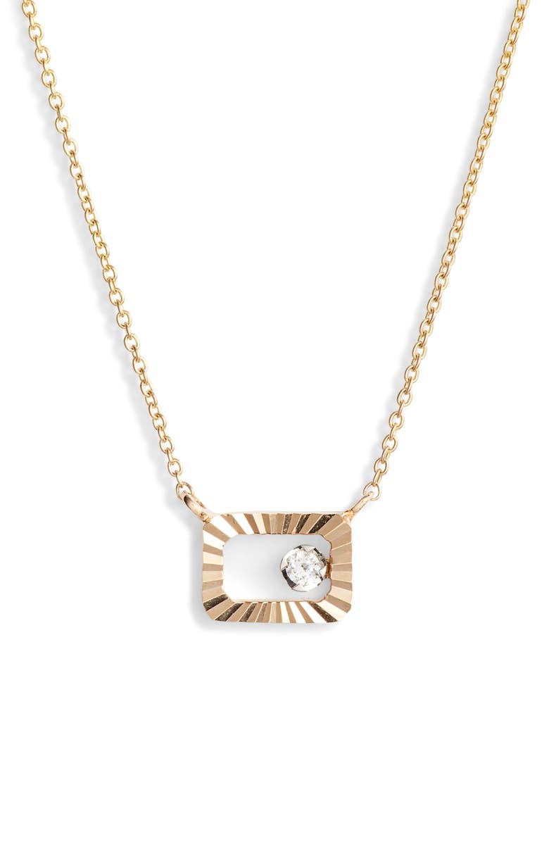 Dana Rebecca Designs Mikaela Estelle Diamond Rectangle Pendant Necklace, Main, color, 