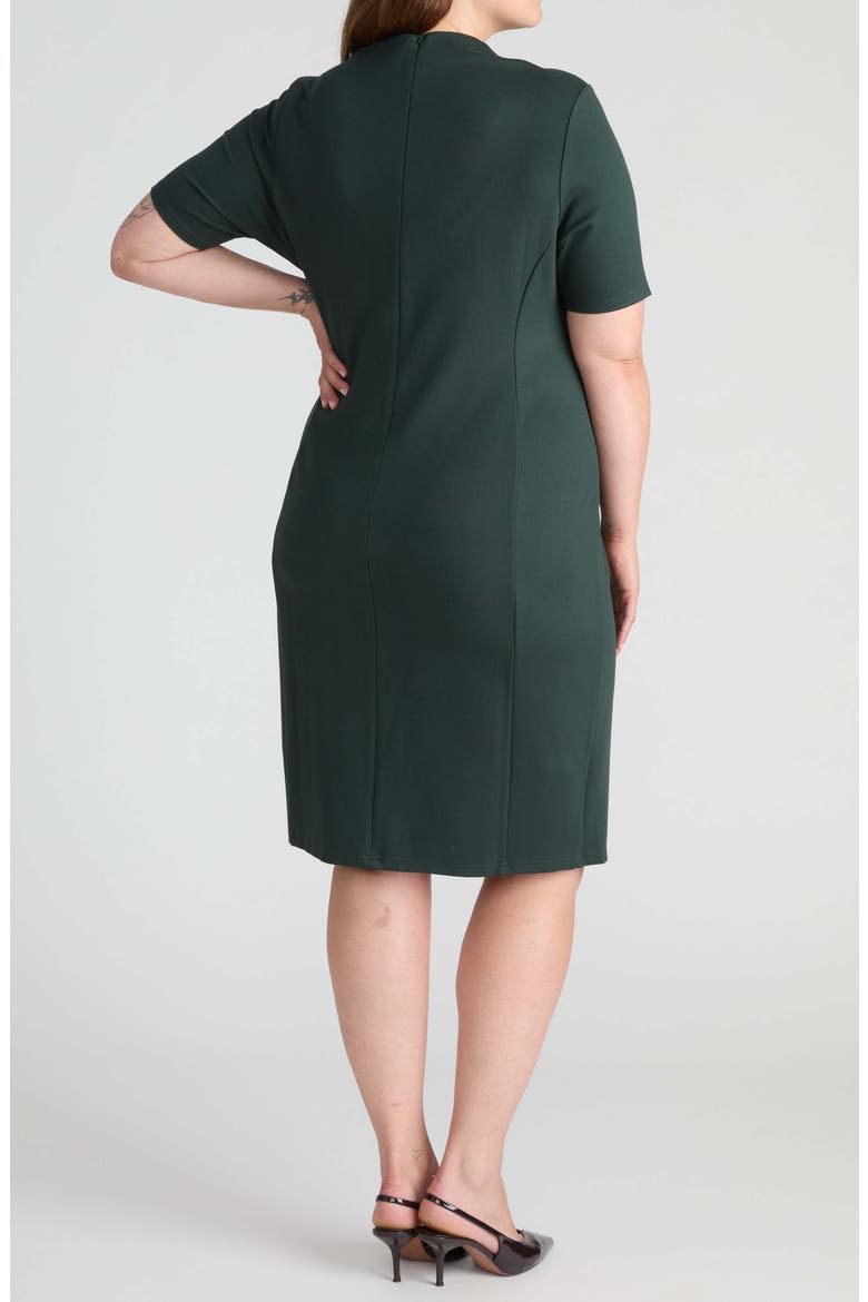 Penny Ponte Shift Dress, Alternate, color, GREEN GEMSTONE