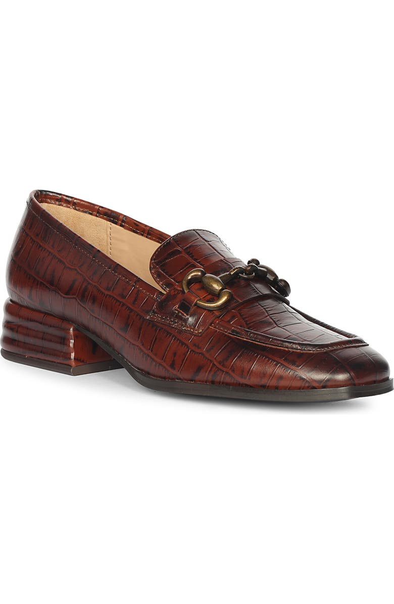 SAINT G Jacqueline Croc Embossed Loafer, Main, color, Chocolate
