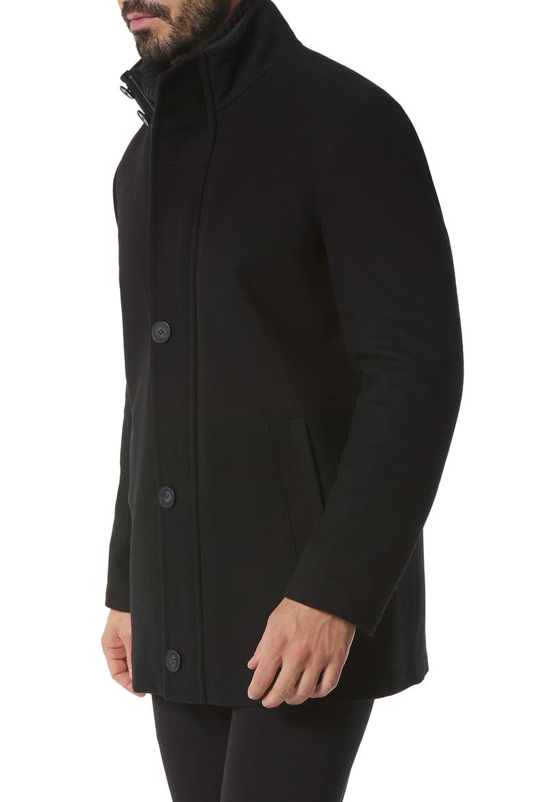 Dorsey Wool Blend Car Coat, Alternate, color, BLACK