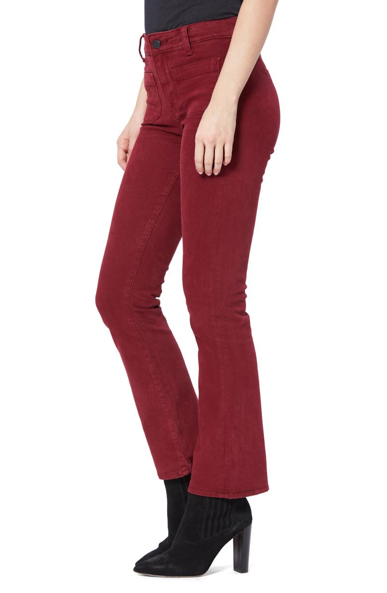 PAIGE Claudine High Waist Patch Pocket Crop Flared Jeans, Alternate, color, Vtg Cabern