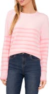 CeCe Stripe Crewneck Sweater