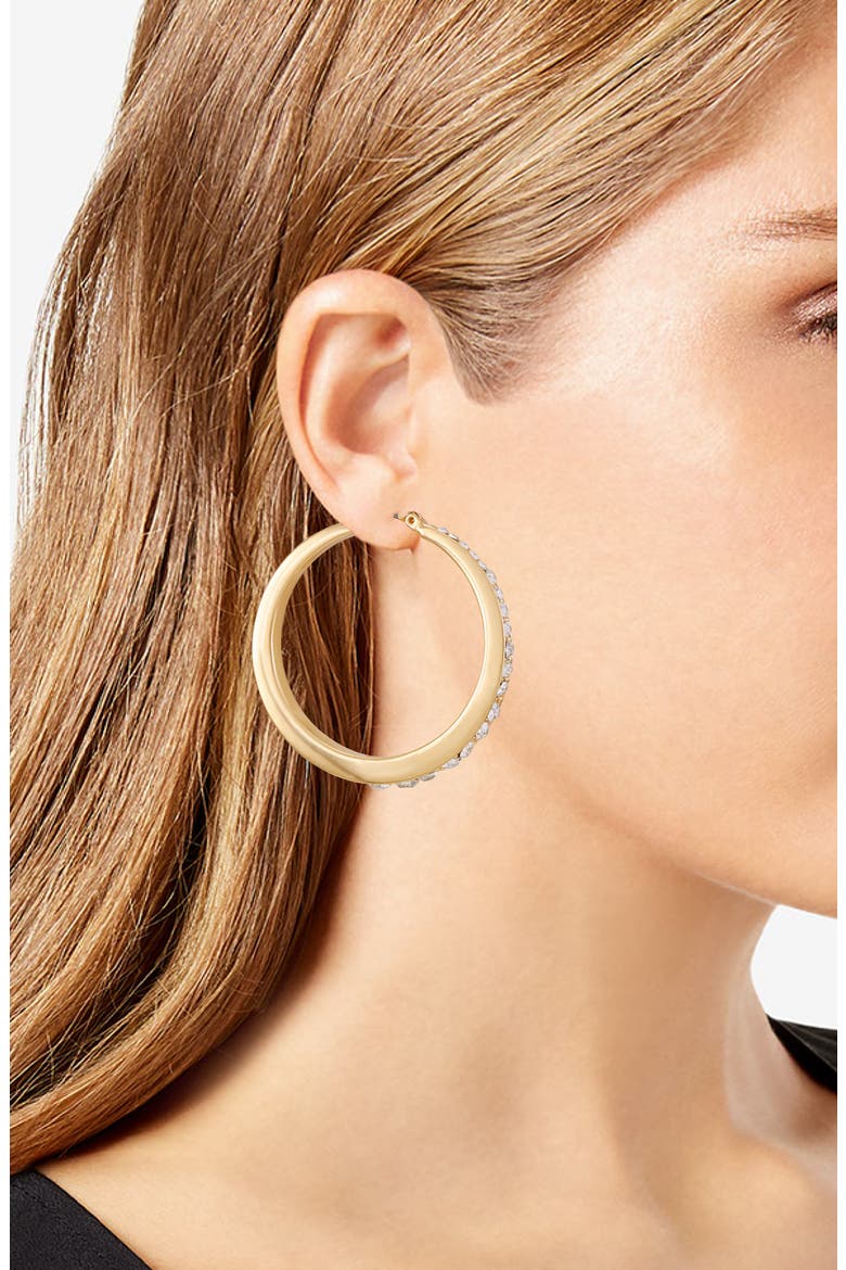 Crystal Hoop Earrings, Alternate, color, GOLDTONE1