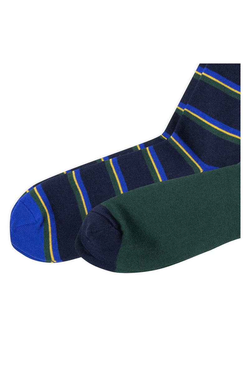 Assorted 2-Pack American Heritage Bear & Stripe Dress Socks, Alternate, color, GREEN