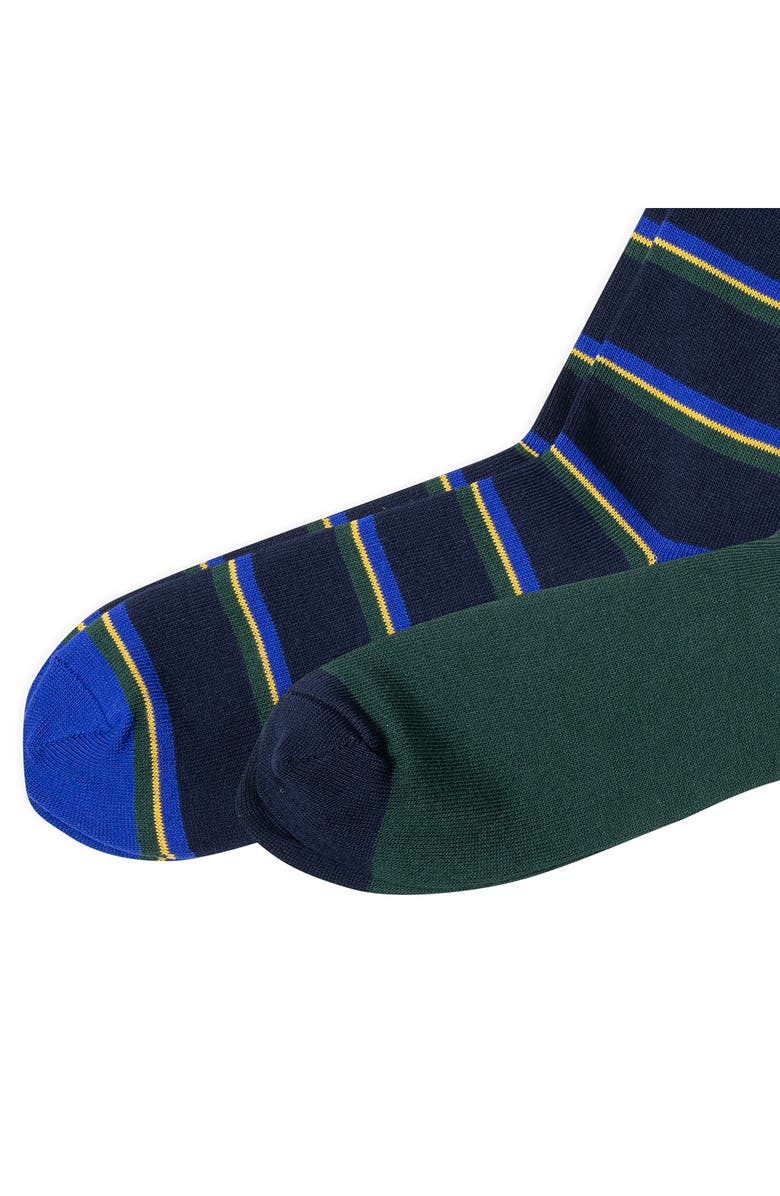 Polo Ralph Lauren Assorted 2-Pack American Heritage Bear & Stripe Dress Socks, Alternate, color, 