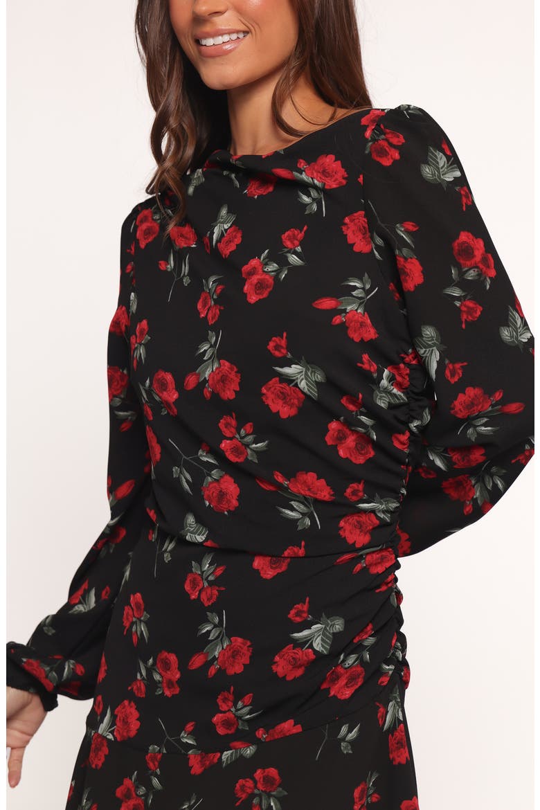 Mariska Long Sleeve Midi Dress, Alternate, color, ROSE PRINT