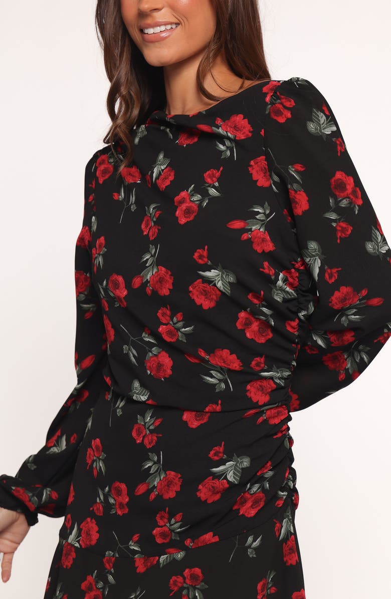 Petal & Pup Mariska Long Sleeve Midi Dress, Alternate, color, Rose Print