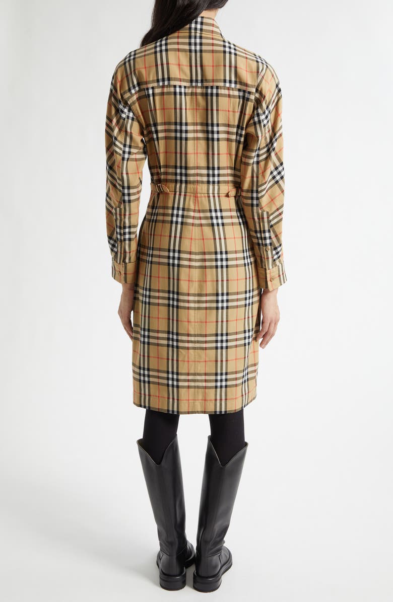 Burberry June Check Cotton Poplin Shirtdress, Alternate, color, Sand Ip Check
