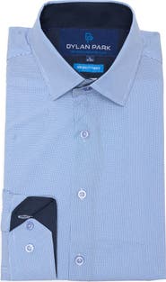 DYLAN PARK Slim Fit Perfect Stretch Long Sleeve Button Down Shirt