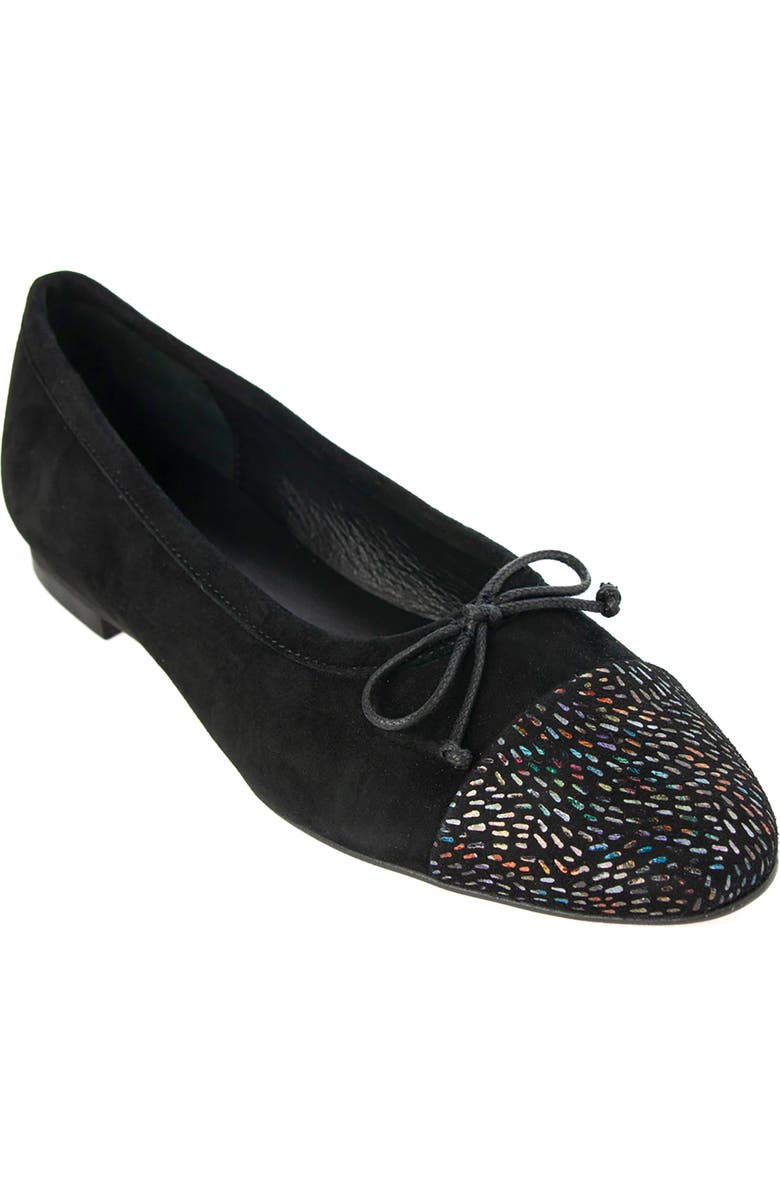 Menina Step Amelie Leather Ballet Flat, Alternate, color, Black Speckle