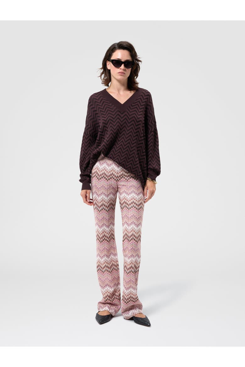 Snake Motif Viscose Flare Trousers, Alternate, color, Pink & Multicoloured