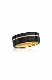 BLACKJACK Men's Hammered Two-Tone Ring