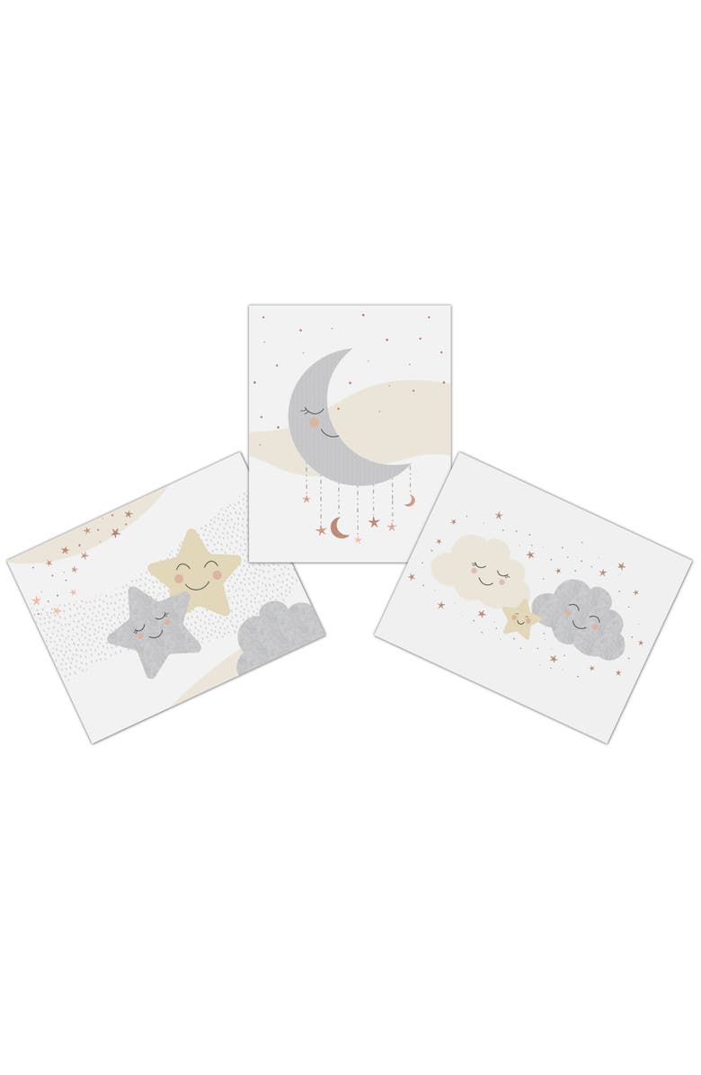 Lambs & Ivy Goodnight Moon 3-Piece Unframed Nursery/Child Wall Art- 11 inch x 14 inch, Main, color, White