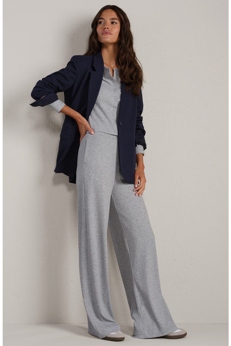 LivLuxe Rib Wide Leg Pants, Alternate, color, HEATHER GRAY
