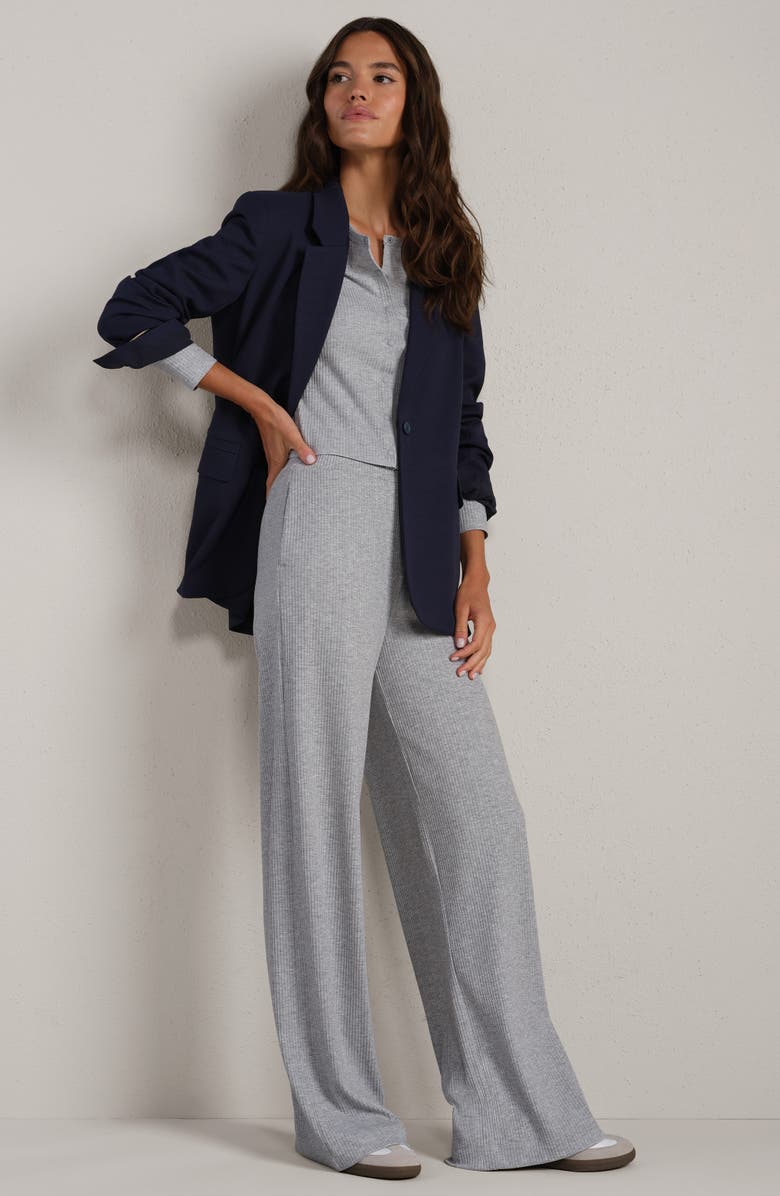 Rhone LivLuxe Rib Wide Leg Pants, Alternate, color, Heather Gray