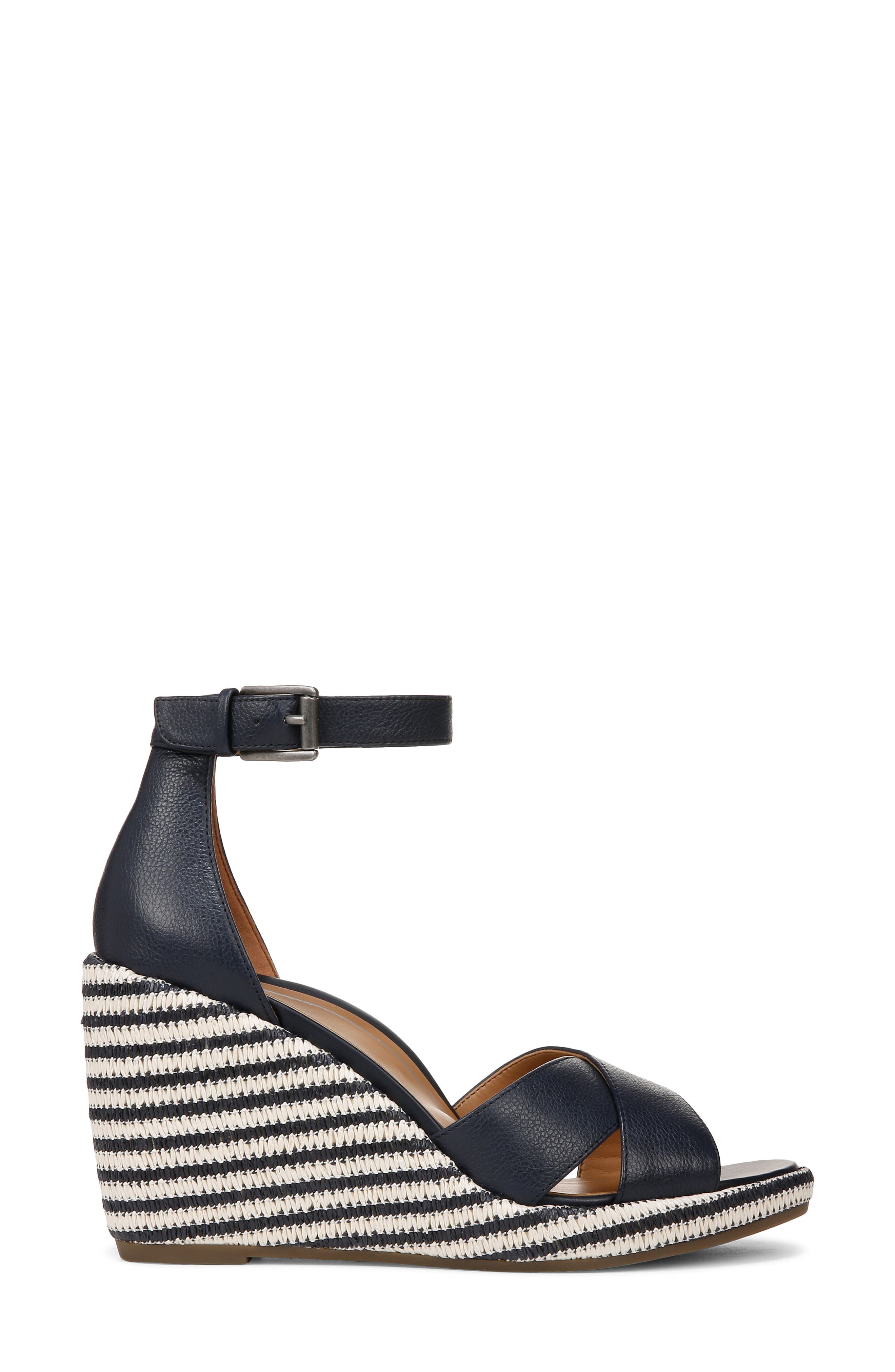 Marina Ankle Strap Wedge Sandal, Alternate, color, NAVY