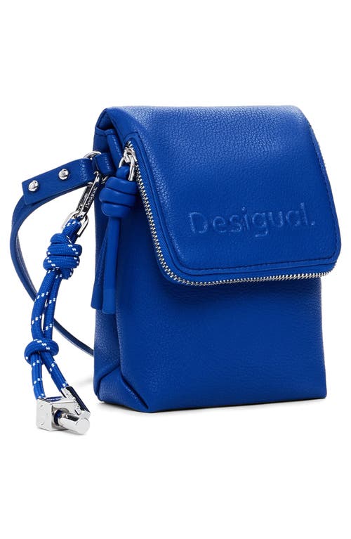 Desigual Faux Leather Phone Crossbody Bag In Blue