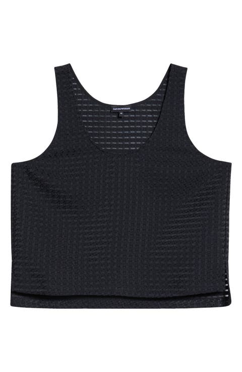 Vichy 3D Jacquard Crop Top