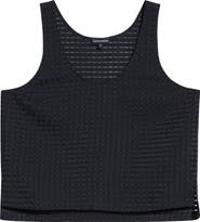 Emporio Armani Vichy 3D Jacquard Crop Top