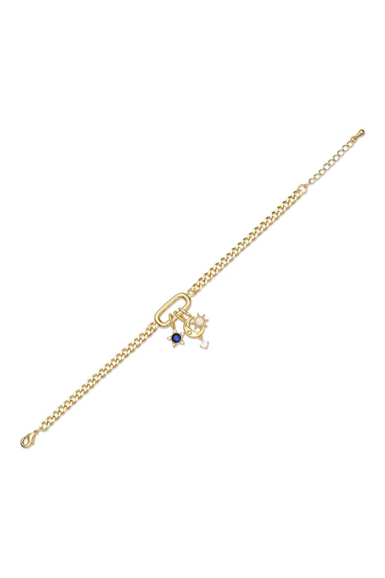 Luna Sol 18k Gold Plated Charm Bracelet, Alternate, color, GOLD