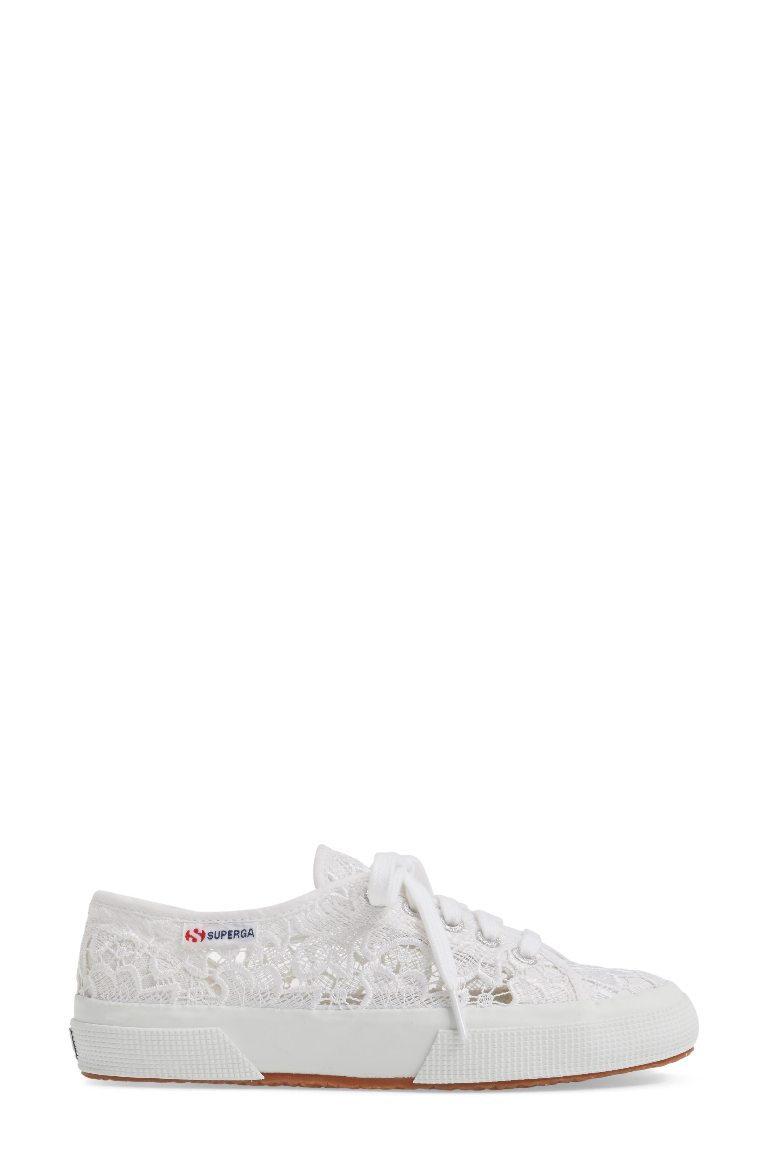 Lace Sneaker, Alternate, color, WHITE/ WHITE