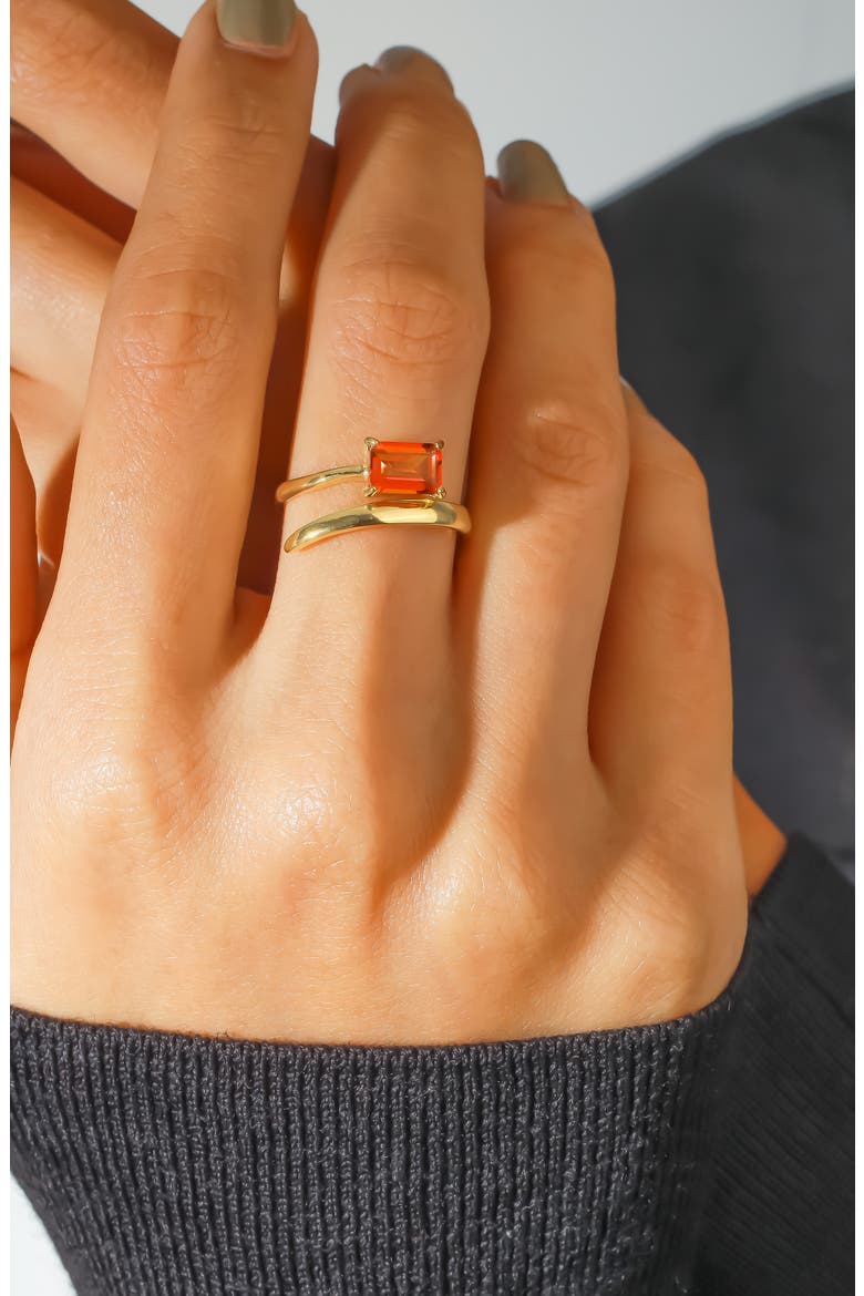 Gemstone Bypass Ring, Alternate, color, ORANGE