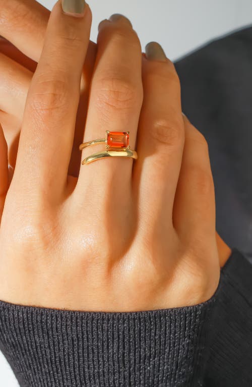 Ys Gems Gemstone Bypass Ring In Orange