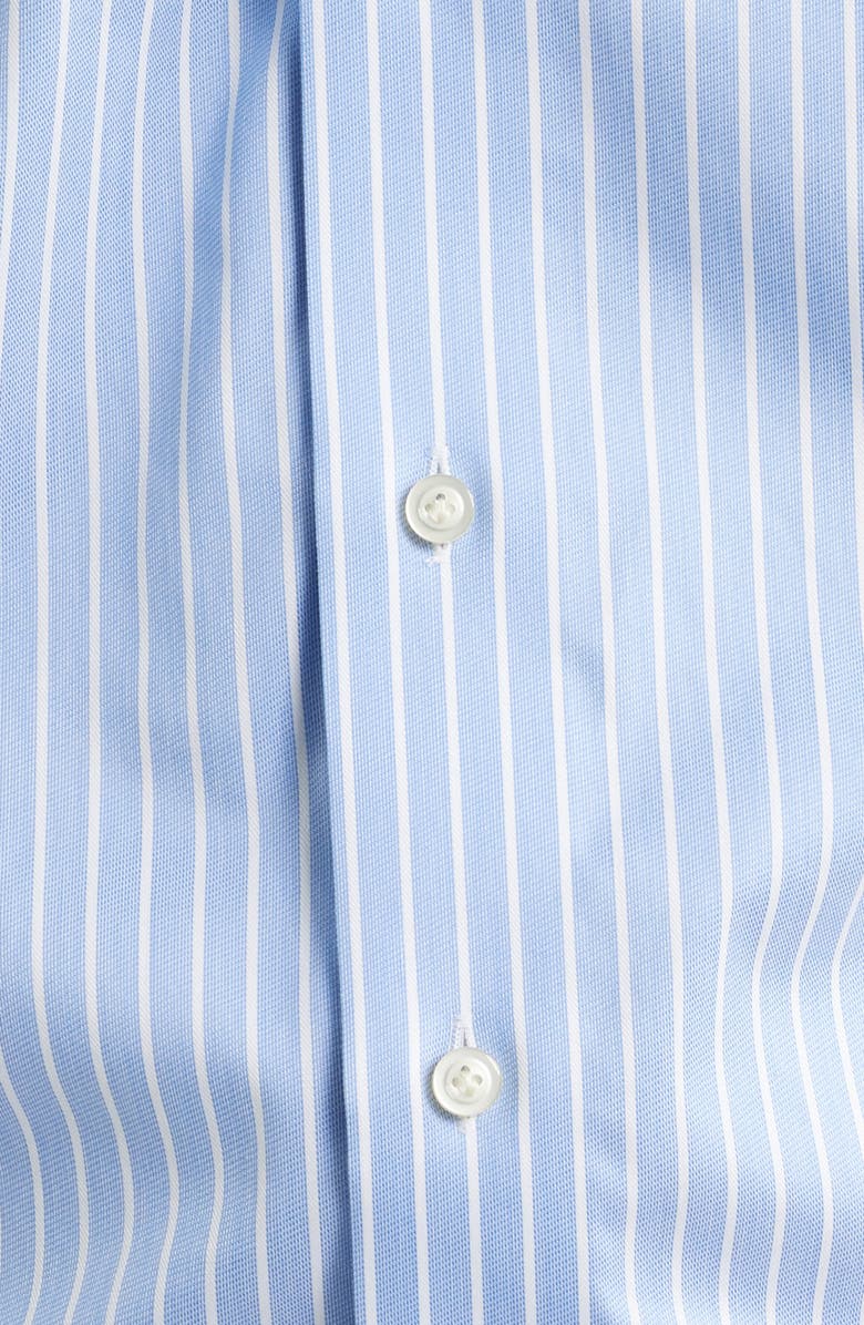 Emanuel Berg Modern Fit Stripe Natural Stretch Yoga Twill Dress Shirt, Alternate, color, Bright Blue