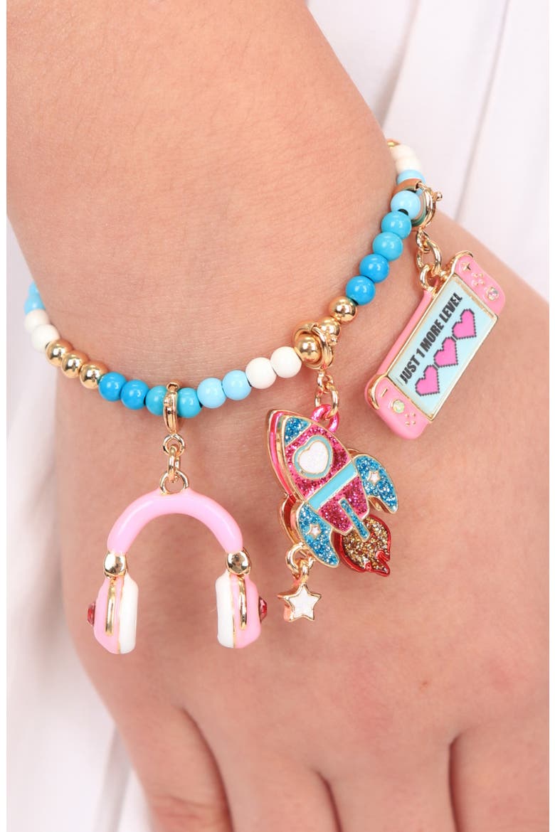 Kids' Swivel Headphones Charm, Alternate, color, METALLIC GOLD
