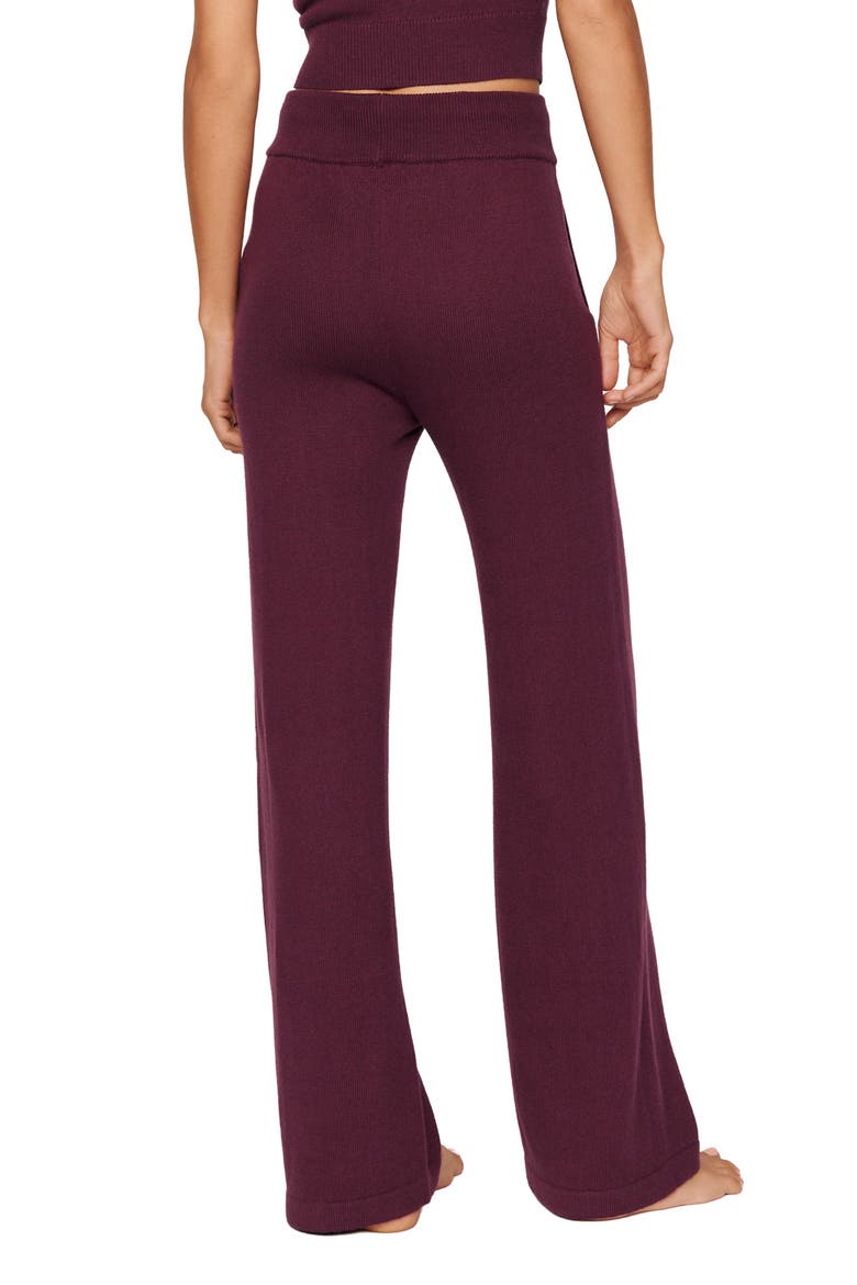 Wide Leg Lounge Sweater Pants, Alternate, color, WILDBERRY