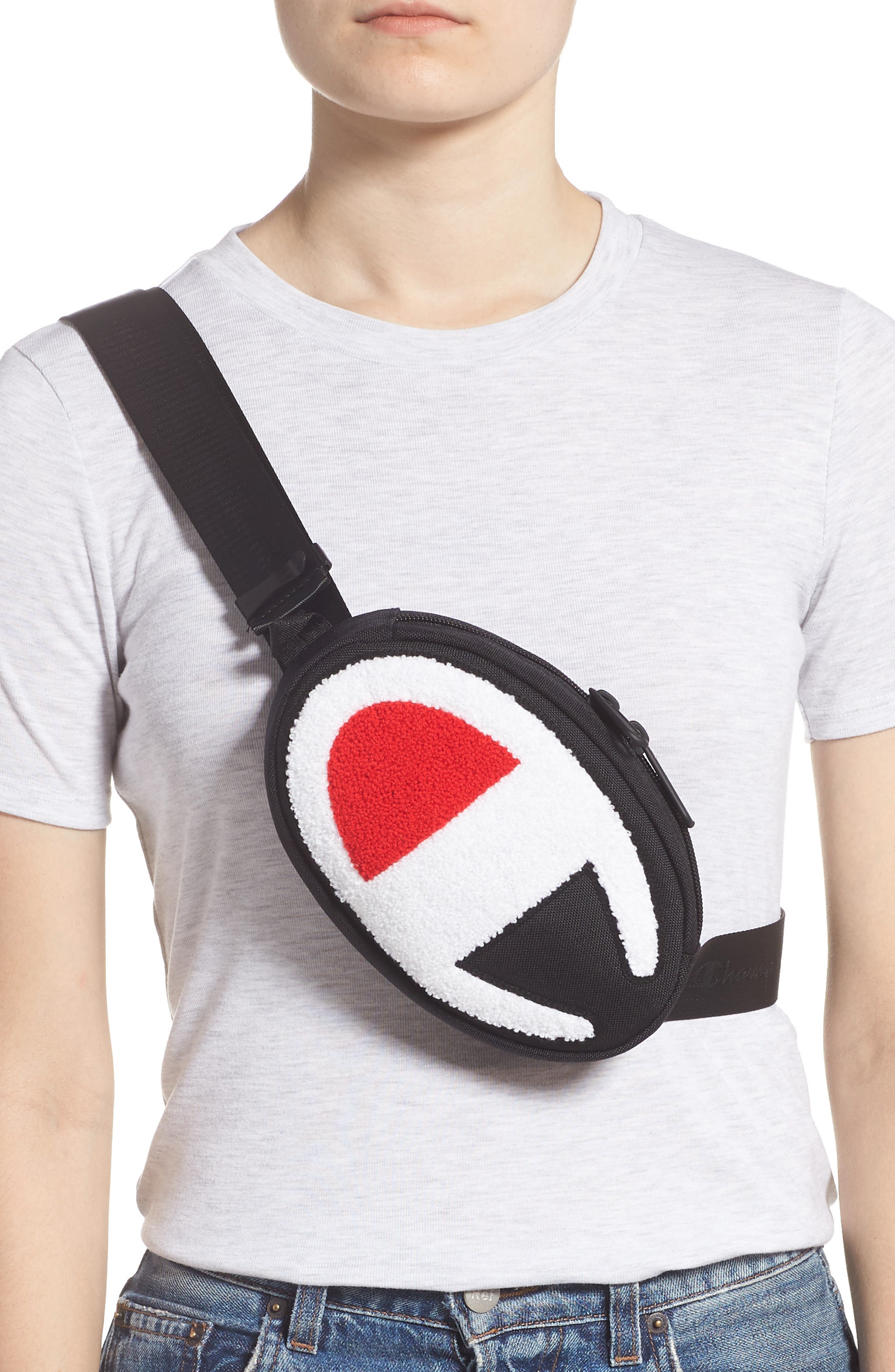 Champion Prime Logo Nylon Belt Bag, Alternate, color, 