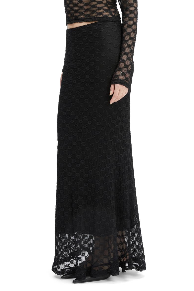 Adoni Floral Lace Maxi Skirt, Alternate, color, BLACK