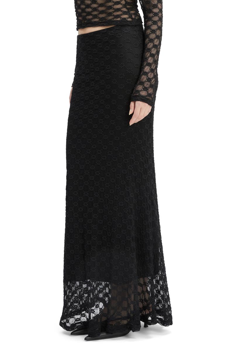Bardot Adoni Floral Lace Maxi Skirt, Alternate, color, Black