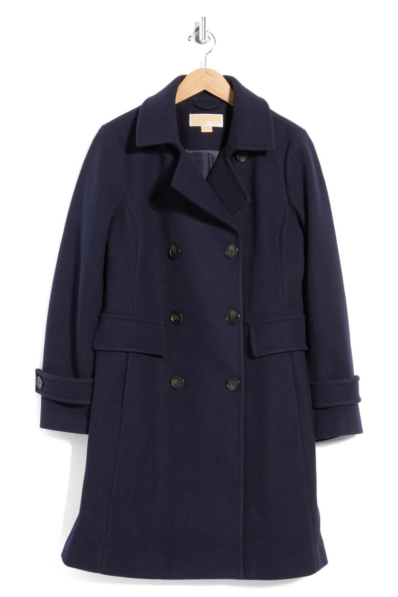Double Breasted A-Line Walker Coat, Alternate, color, MIDNIGHT