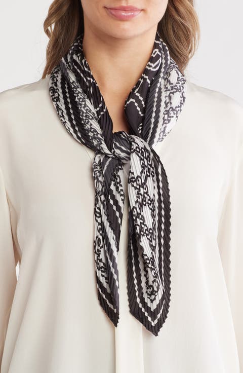 Pleated Satin Scarf