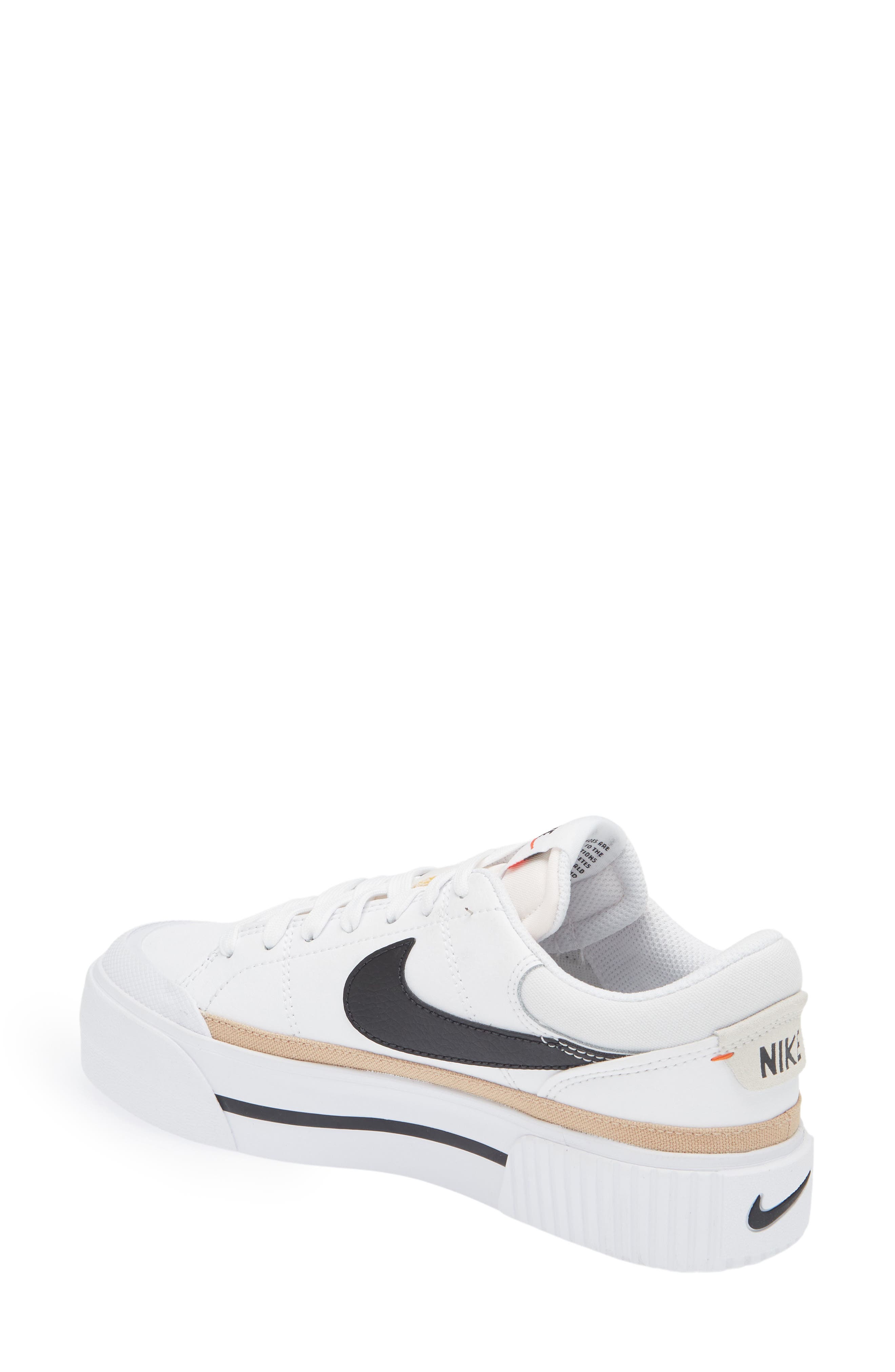 Nike Court Legacy Lift Platform Sneaker, Alternate, color, 100 White/Black