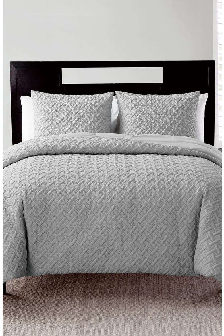Nina Embossed Comforter Set - Full/Queen, Alternate, color, GREY