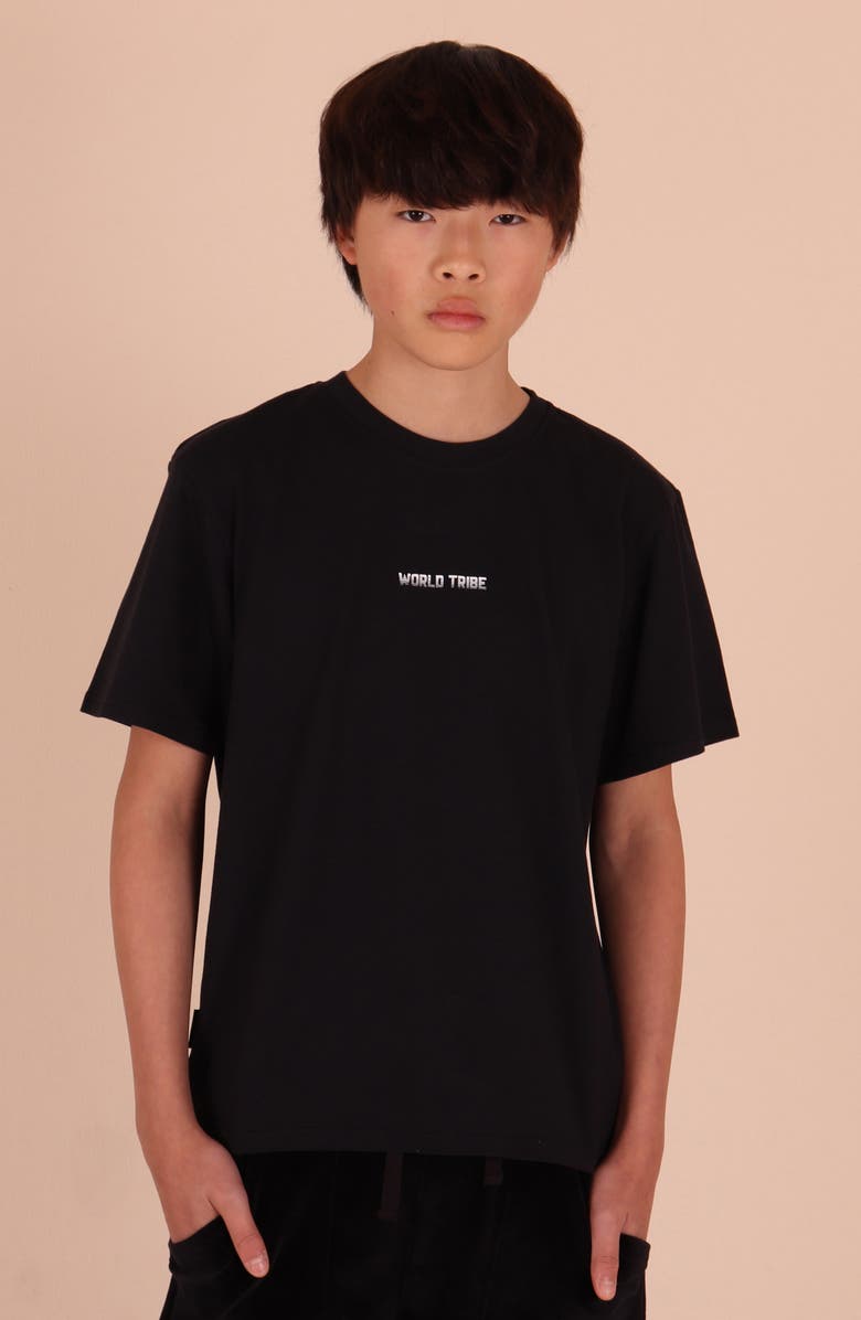 TINY TRIBE Kids' World Tribe Cotton Graphic T-Shirt, Alternate, color, Black