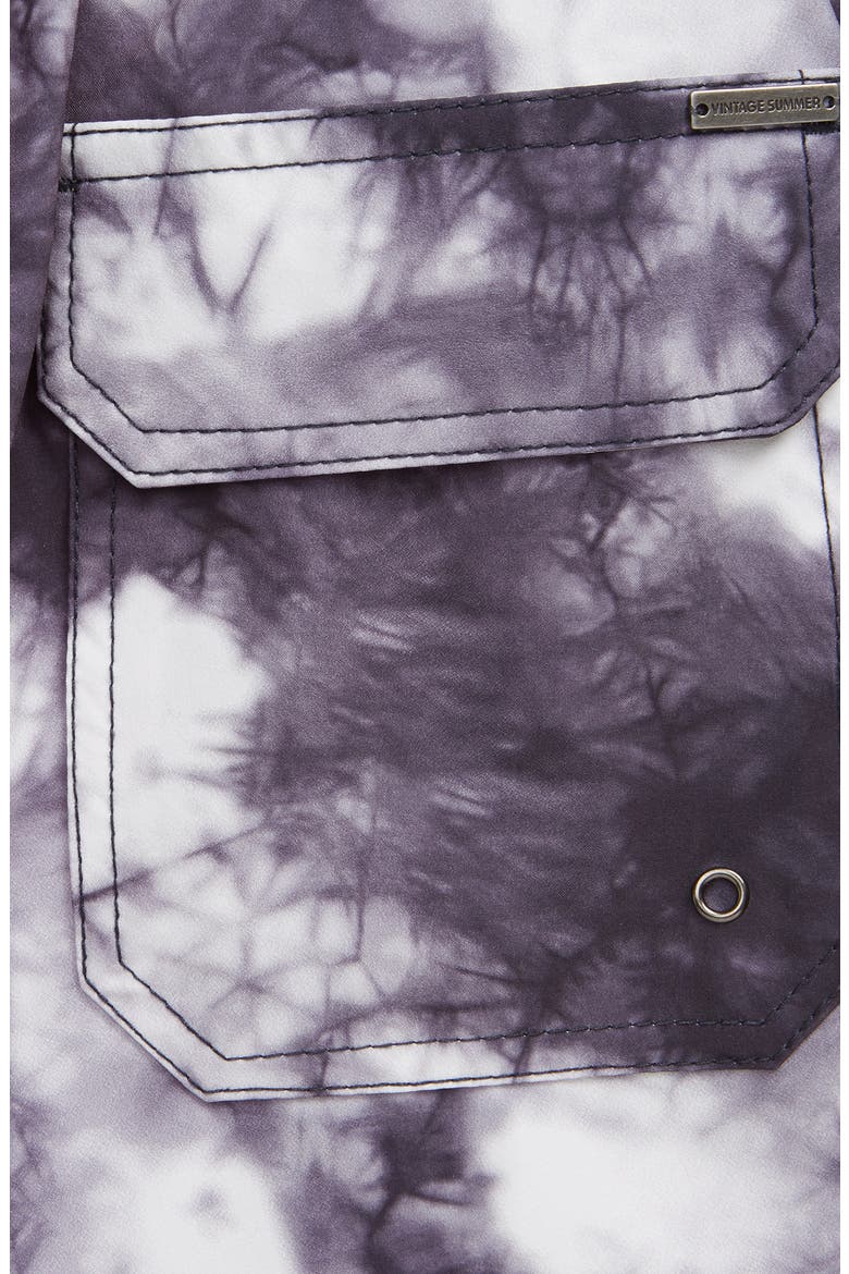 Tie Dye Swim Trunks, Alternate, color, GREY