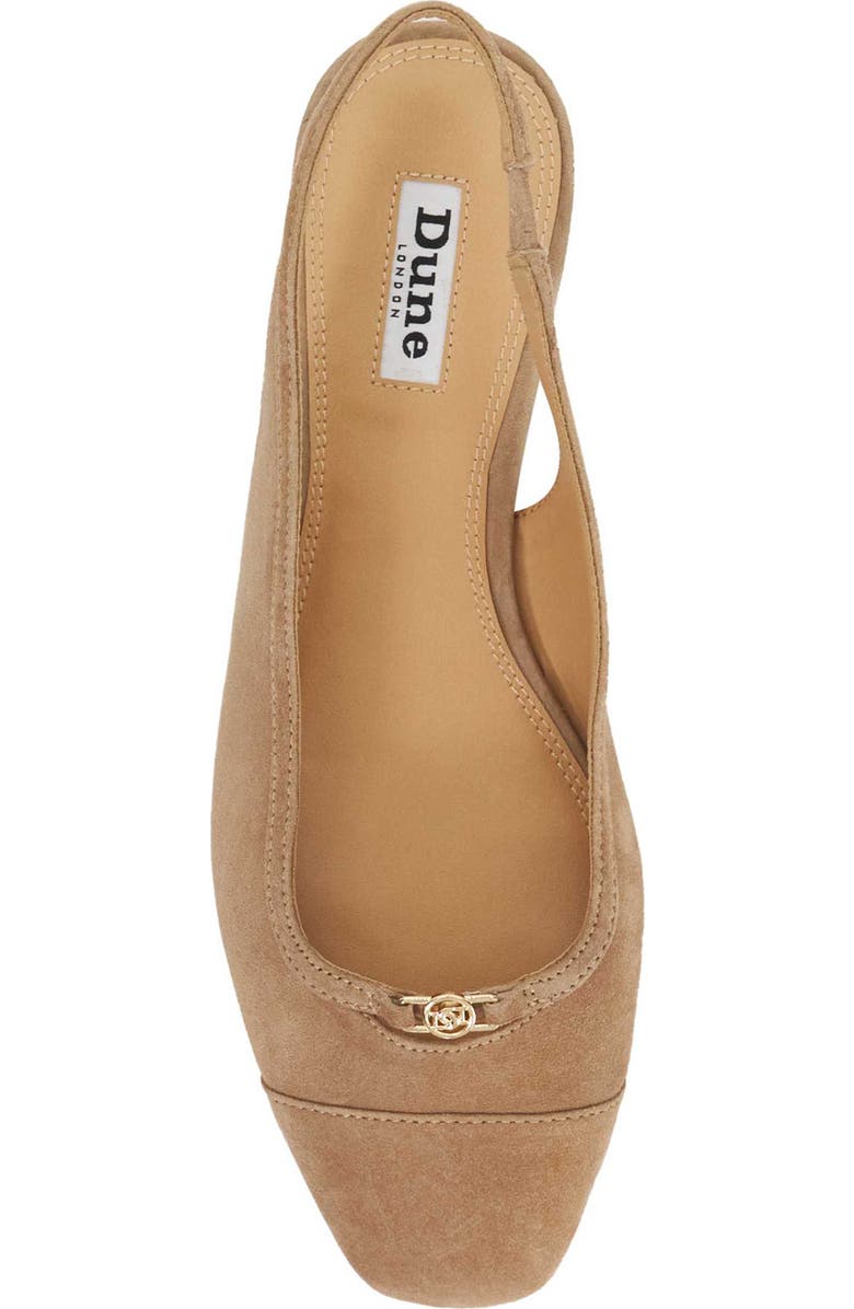 Dune London Hanna Slingback Cap Toe Flat, Alternate, color, Caramel