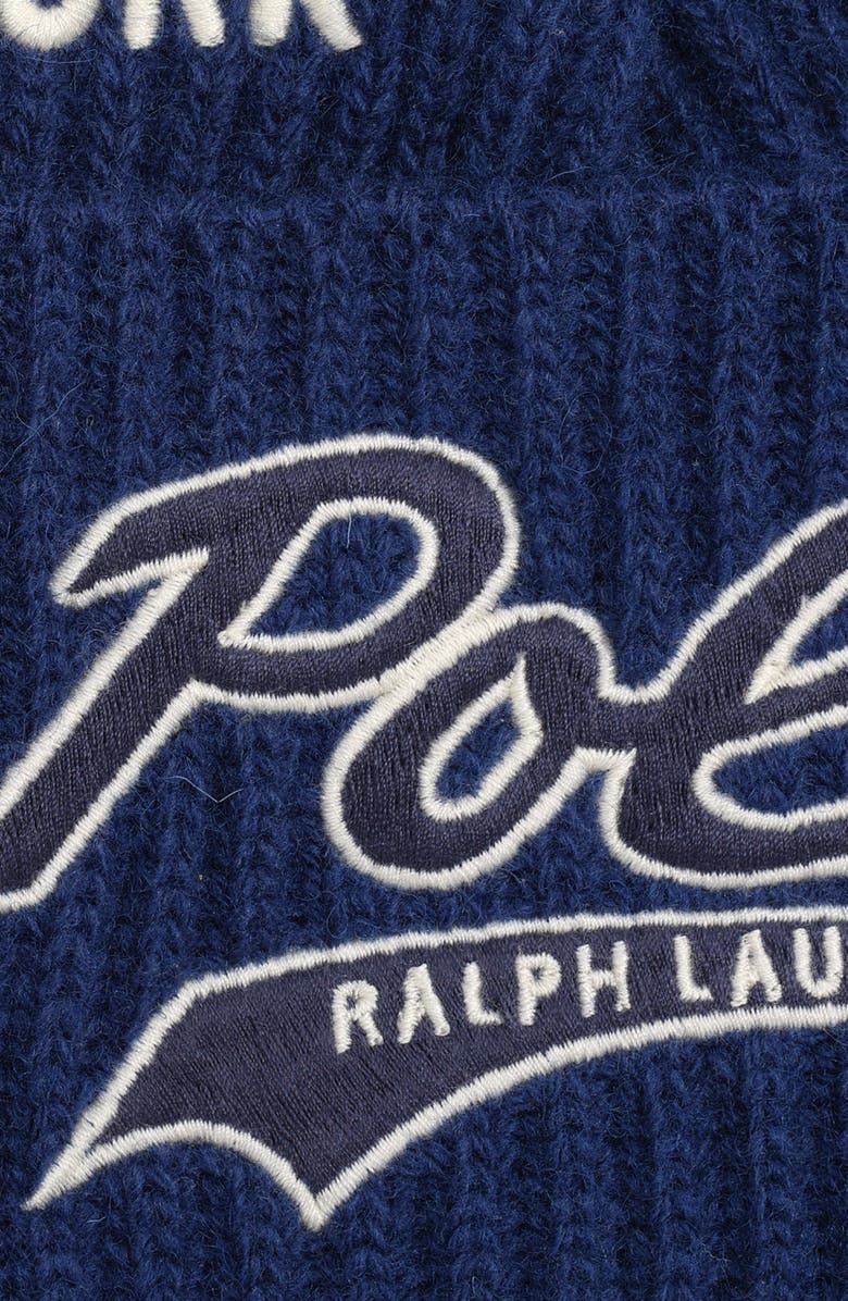 Polo Ralph Lauren Patch Watch Wool Blend Beanie, Alternate, color, Rustic Navy