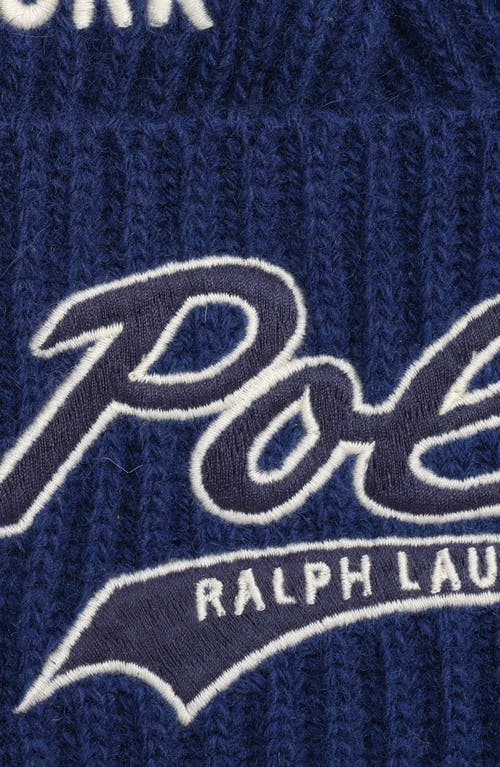 Polo Ralph Lauren Patch Watch Wool Blend Beanie In Blue