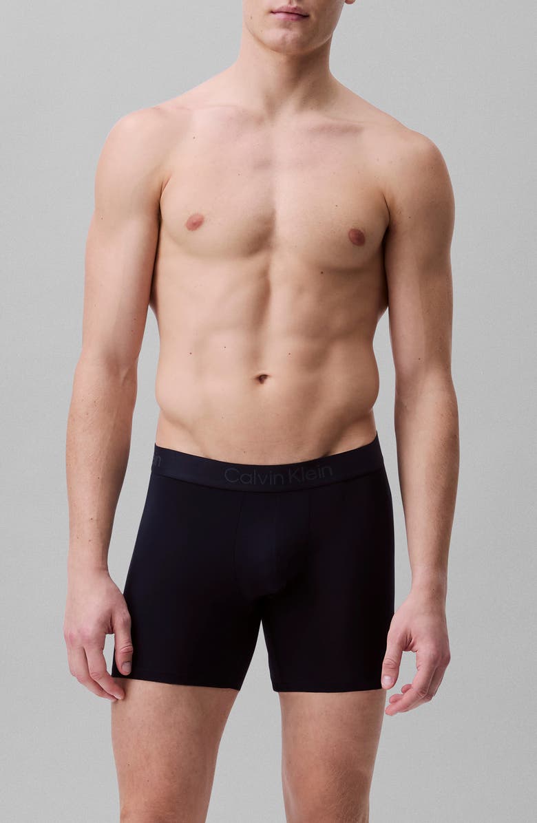 Calvin Klein Ultra-Soft Stretch Modal 3-Pack Boxer Briefs, Alternate, color, Black/ Shore/ Grey